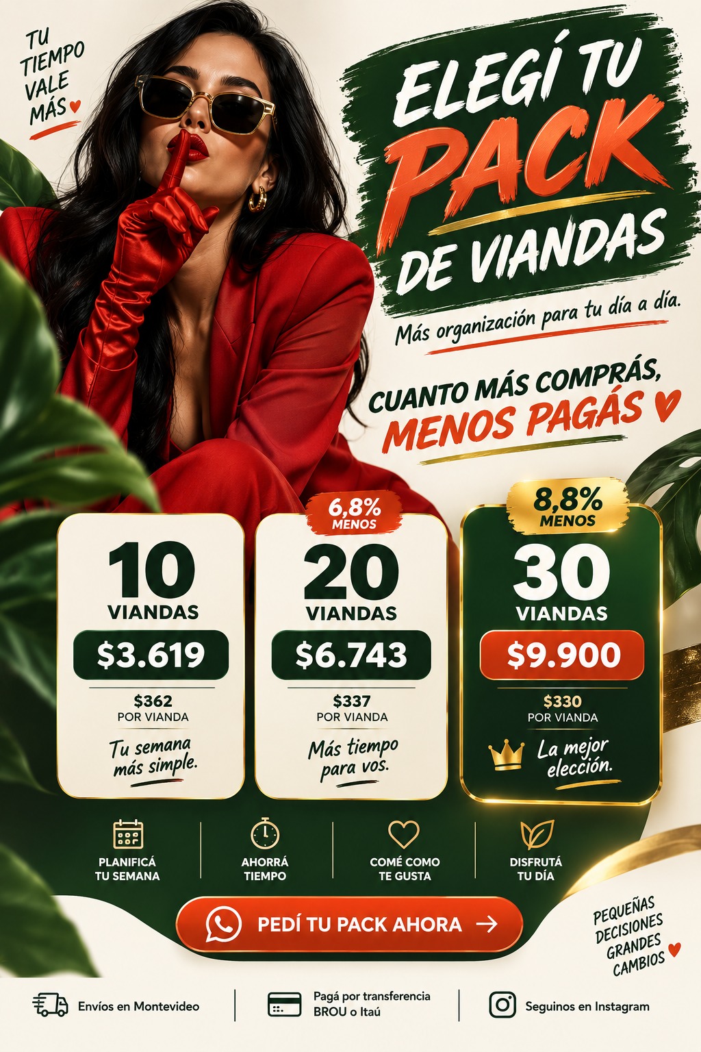 Packs Road Trip de 10, 20 y 30 viandas con precios y descuentos